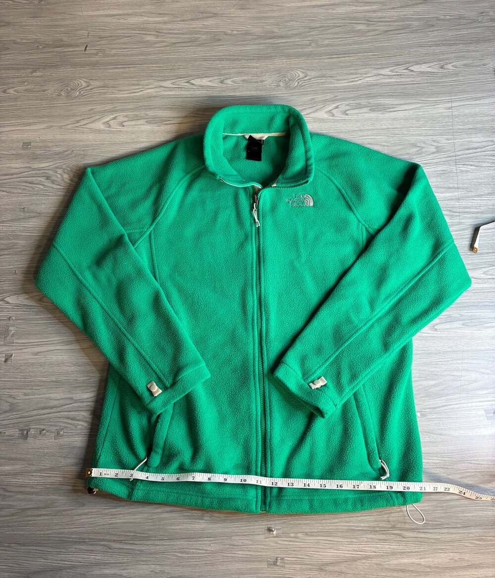 The North Face Fleece Jacket Green Full Zip Long Sleeve Fleece M Medium
R